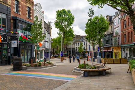 Editorial Swansea, UK - May 24, 2022: Wind Street, the somewhat notorious party area of Swansea...