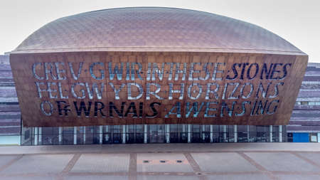 Editorial Cardiff UK - MAY 30, 2022: Wales Millennium Centre for the performing arts, located in the...