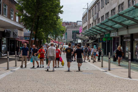 Editorial Swansea, UK - June 23, 2022: Summer shoppers in Whitewalls Street, one of the main shopping areas in Swansea, South Wales UKのeditorial素材