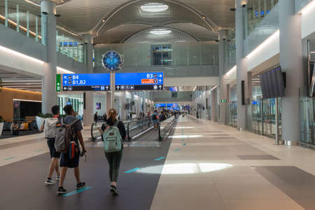 Interior from the main terminal at the new Istanbul Airport in Turkey.のeditorial素材