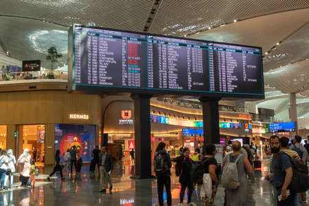 Interior from the main terminal at the new Istanbul Airport in Turkey.のeditorial素材