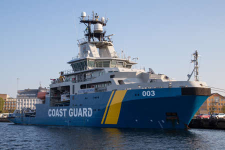 Coast Guard ship 003, at quay at the port of Karlskrona, Blekinge, Sweden.