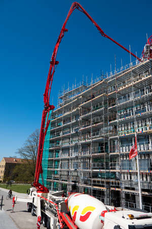 Larger house building in central Lund, Skane, Sweden.のeditorial素材