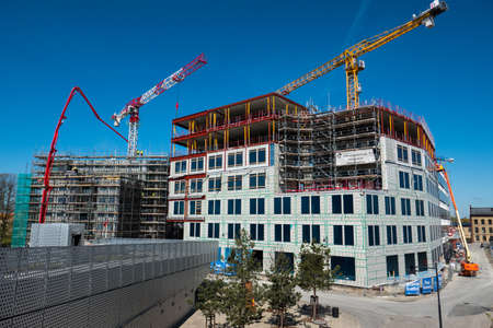 Larger house building in central Lund, Skane, Sweden.のeditorial素材