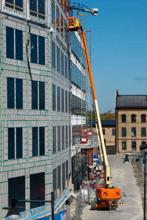 Larger house building in central Lund, Skane, Sweden.のeditorial素材