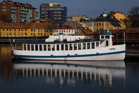Archipelago boat Axel, at quay in Karlskrona, Blekinge, Sweden.のeditorial素材