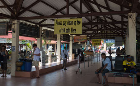 Waiting hall at the port of Saladan on the northern part of Koh Lanta island in southern Thailand.のeditorial素材