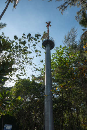 Tsunami warning siren, on the small island of Koh Kradan in southern Thailand.のeditorial素材