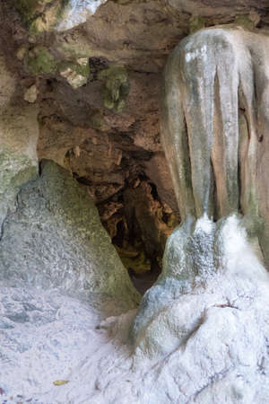 Cave formation at East Railay Beach, near Ao Nang in southern Thailand.の写真素材