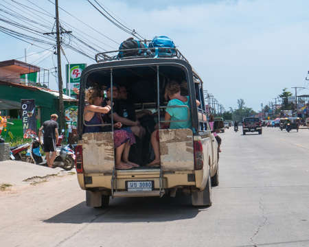 Tuk-tuk on the island of Koh Lanta in southern Thailand.のeditorial素材