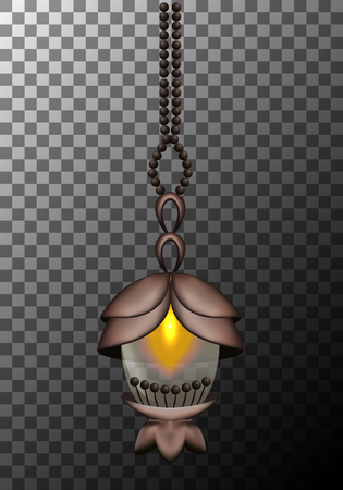 Vector lantern isolated on a gray background, Vector illustrationのイラスト素材