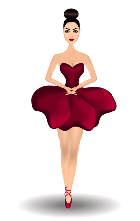 Ballerina on a white background. Vector illustrationのイラスト素材