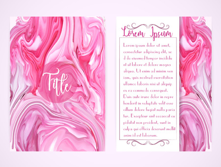 Cover template with marbling. Can be used for postcard, invitation, brochure, cover book, catalog. Size A4.のイラスト素材