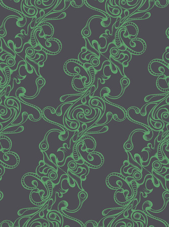 Seamless pattern with hatched ornament. Retro style.のイラスト素材