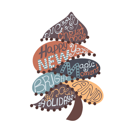 Calligraphy lettering Christmas tree.のイラスト素材