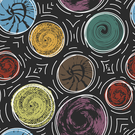 Pattern with round textured stains.のイラスト素材
