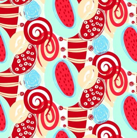 Vector seamless pattern with hand drawn abstract shapesのイラスト素材