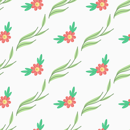 Floral seamless pattern. Hand drawn creative flowers. Colorful artistic background with blossom. Abstract herb. It can be used for wallpaper, textiles, wrapping, card. Vector illustration, eps10のイラスト素材
