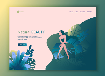 Landing Page Website Template of Beauty.のイラスト素材