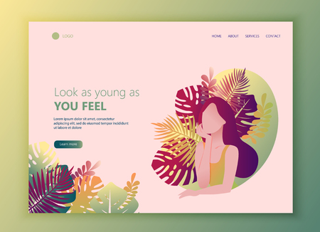 Landing Page Website Template of Beauty.のイラスト素材