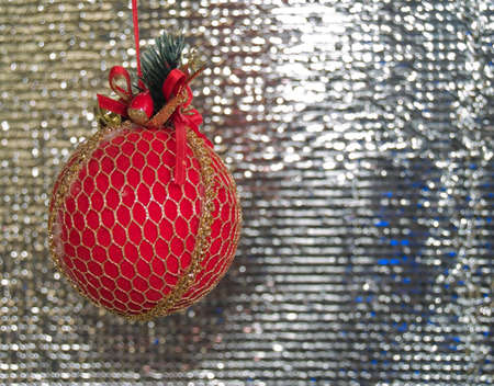 red Chrismas ballの写真素材