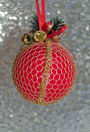 red Christmas ballの写真素材