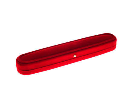 red jewelery box isolated on the white backgroundの写真素材