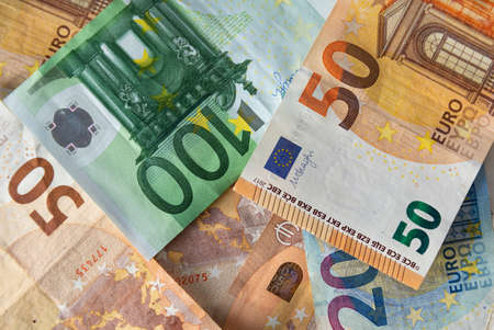 Euro paper banknotes background.の写真素材