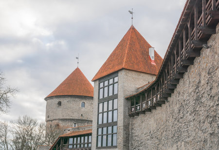 Tallinn City Wall in Old Town.の写真素材