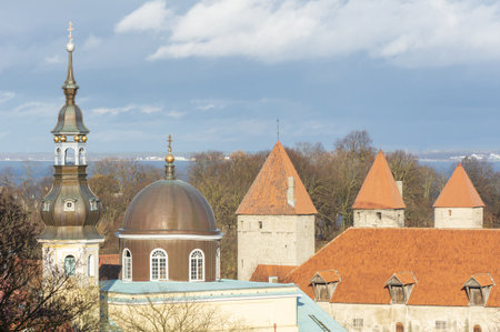Tallinn old town cityscape , Estonia.