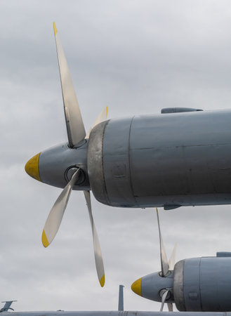 Airplane propeller with four blades.の写真素材