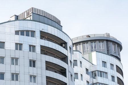 Apartment building exterior - modern house facade.の写真素材