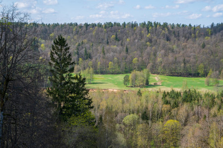 Gauja National park in Sigulda, Latvia.の写真素材