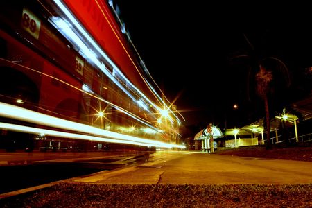 Motion in the nightの写真素材