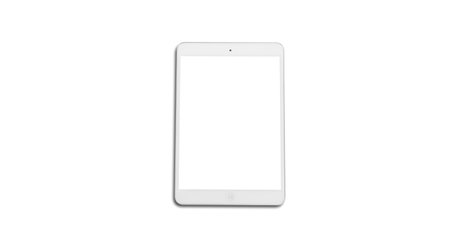 Concept for advertisement and brochure. A tablet with white screen isolated on white background.の写真素材