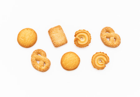 Cookies isolated on white background, after some edits.の写真素材