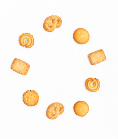 Cookies isolated on white background, after some edits.の写真素材