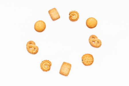 Cookies isolated on white background, after some edits.の写真素材