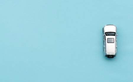 Car model isolated on blue background, after some edits.の写真素材