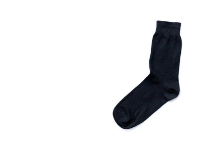 Black sock full of dust isolated on white background. After some edits.の写真素材