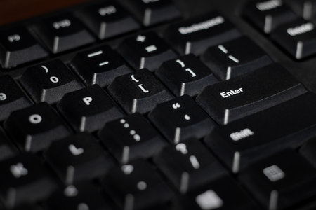 Selective focus. Zoomed in old keyboard. After edits.の写真素材