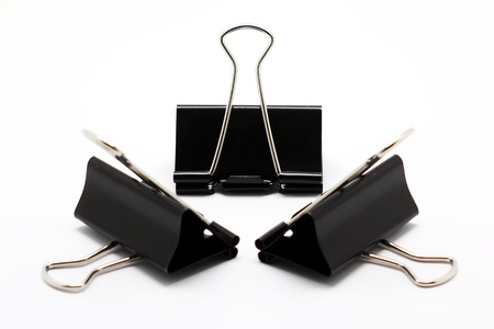 Binder clip isolated on white backgroundの写真素材