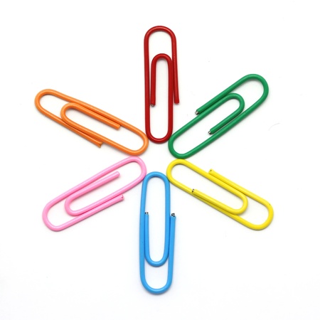 Paper clip isolated on white background