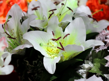 The beautiful decoration artificial flowerの写真素材