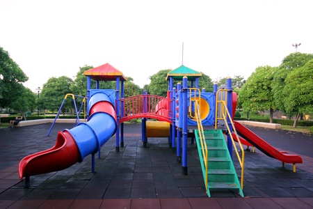 Colorful children playground in the park 