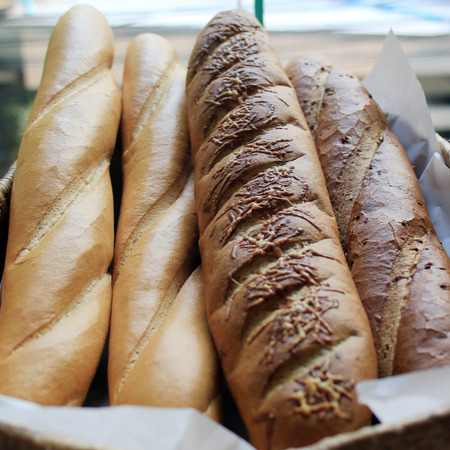 delicious french baguette on buffet line