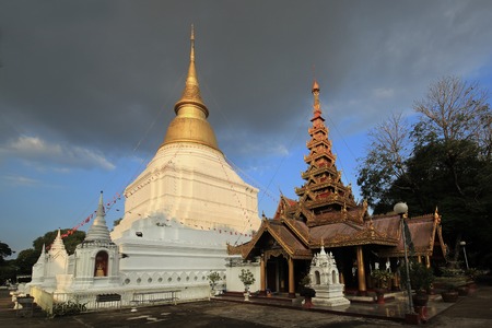 beautiful thai temple with beautiful sky backgroundの写真素材