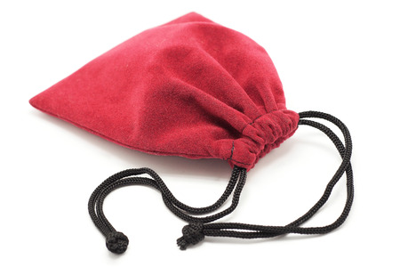 small fabric pouch isolated on white backgroundの写真素材