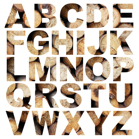 alphabet a to z made from stump pictureの写真素材