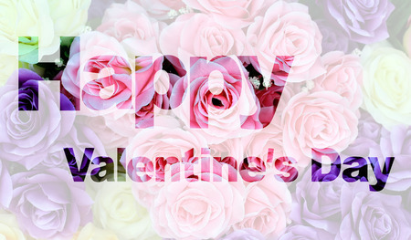 word happy valentine's day made from rose pictureの写真素材